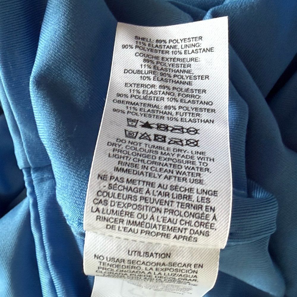 ASOS Design Long Line Tankini Bikini Top Blue Size 8 NWT - Picture 7 of 8